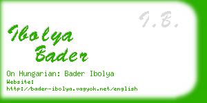 ibolya bader business card